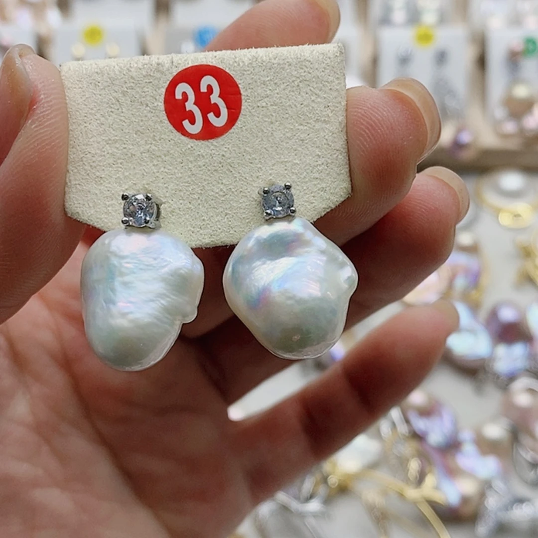 【闪购商品】淡水珍珠耳饰银S925镶嵌