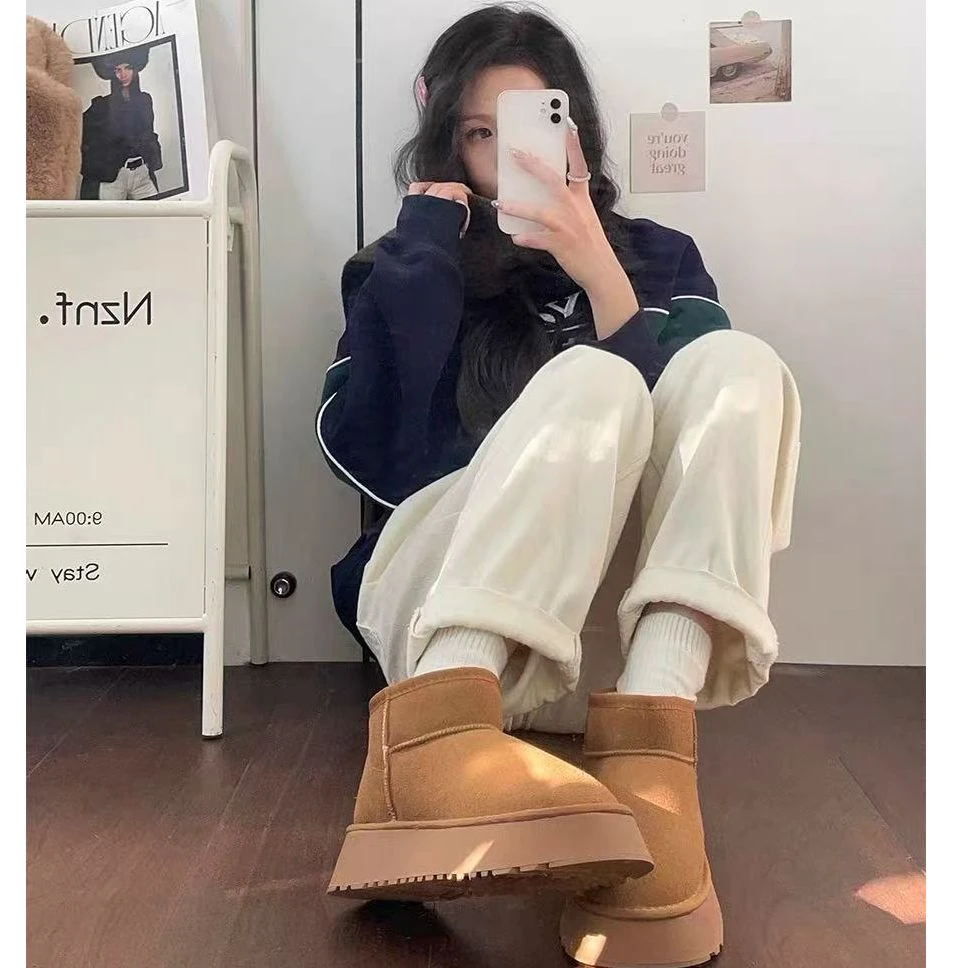 l7加绒加厚冬季百搭短筒雪地靴鞋 5853X1