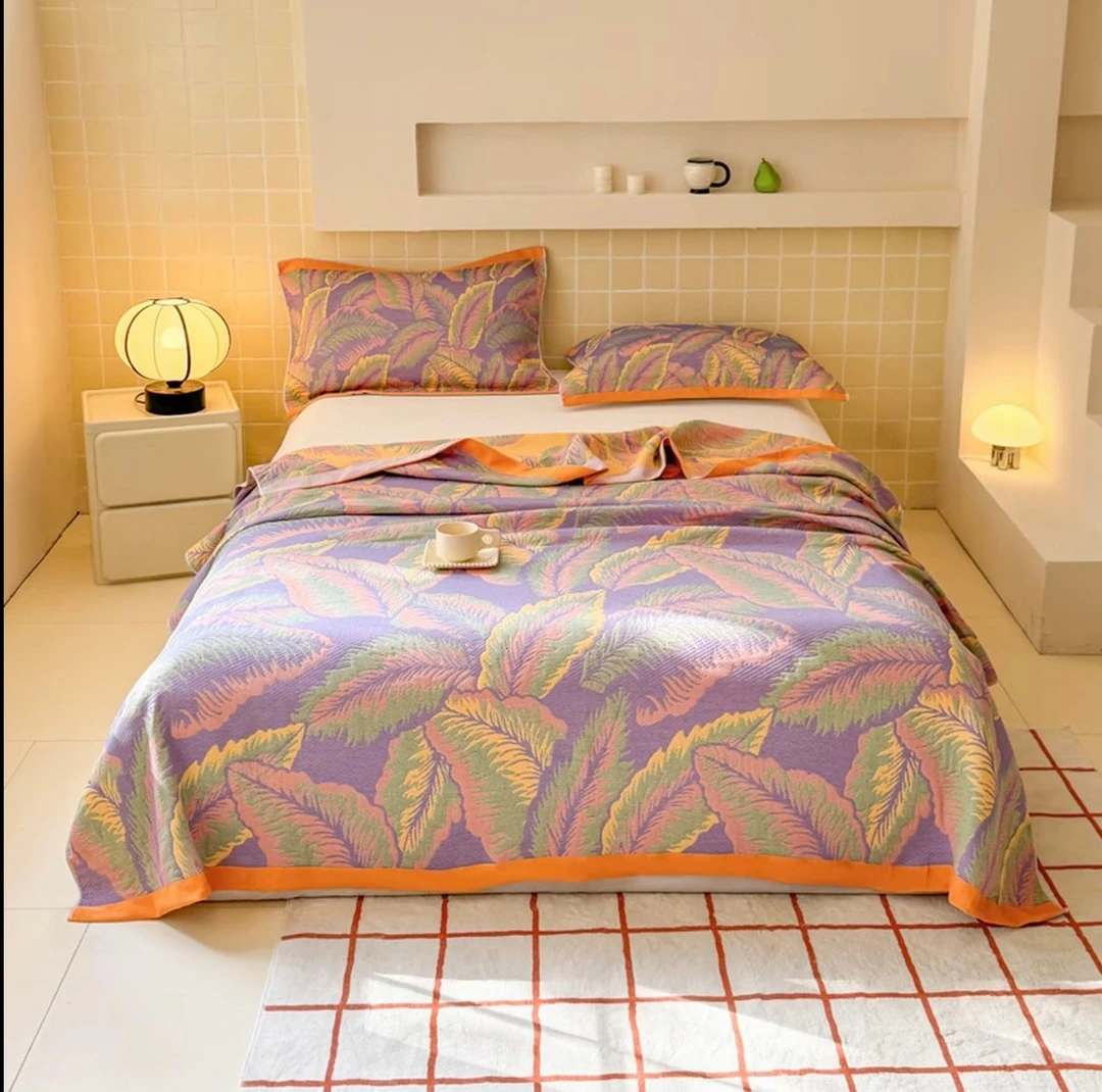 【芭蕉叶梦】150*200cm高端精梳棉纱布轻奢多功能床盖