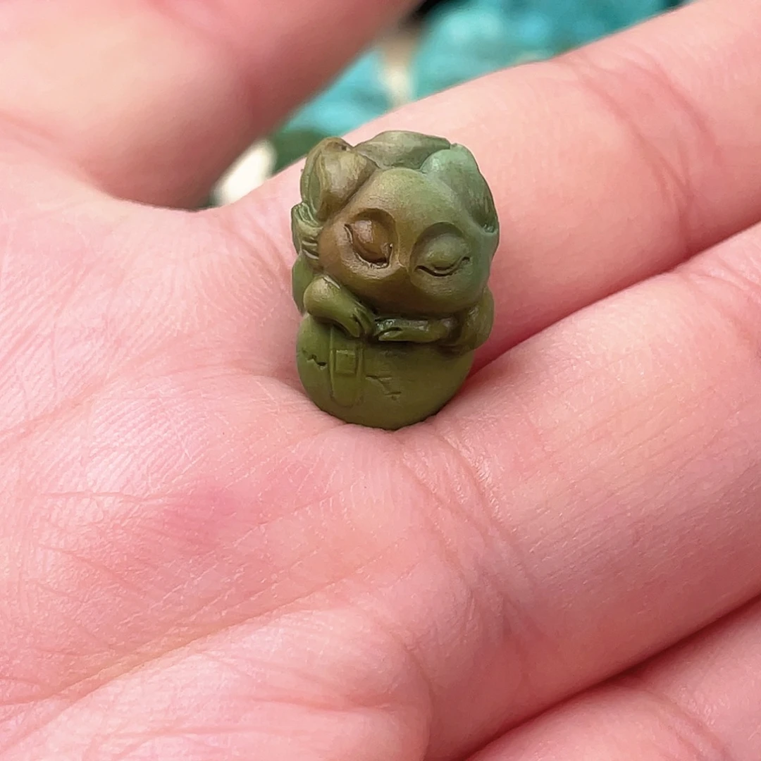 绿松石未镶嵌醒狮