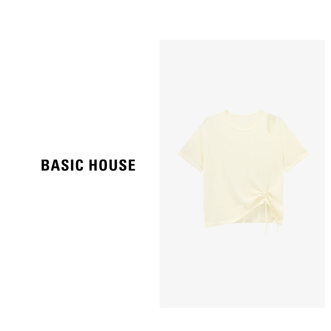 Basic House/百家好夏季休闲透气百搭时尚T恤上衣-B0625B5CVS2