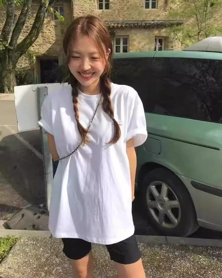 现货！韩国东大门tannat2025夏新款草莓蛋糕印花宽松短袖T恤