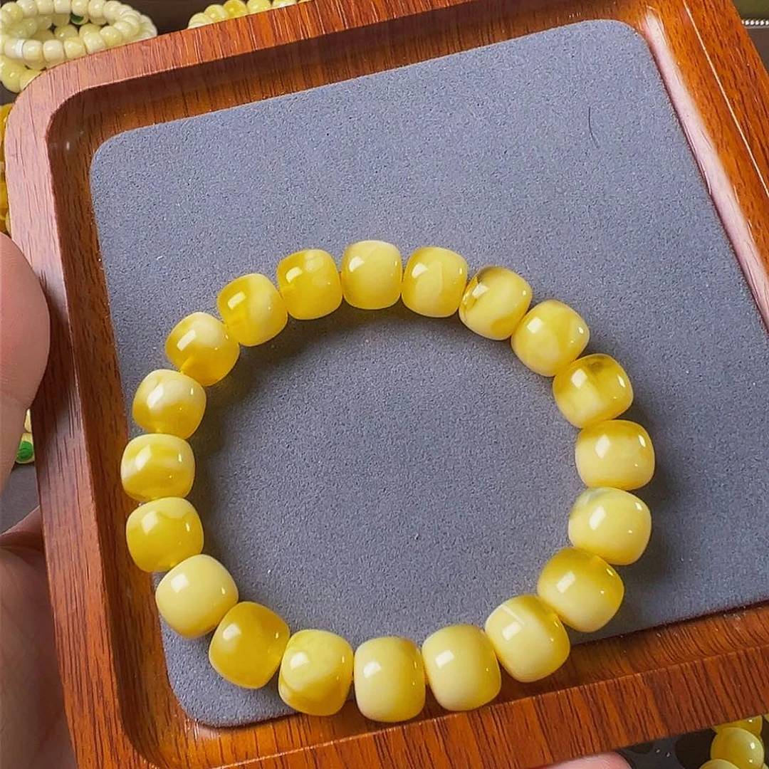 琥珀手链未镶嵌金白老型12 m