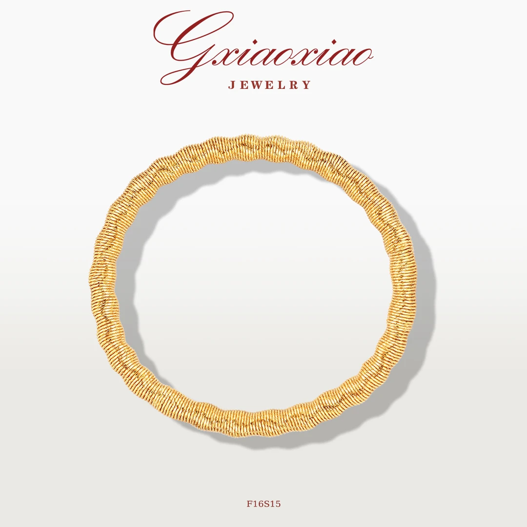 G XIAOXIAO 925银 镀K金 时尚气质高级感简约百搭弹力手链 F16S15