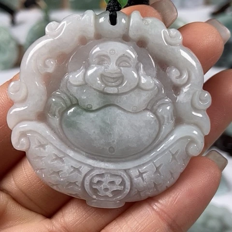 翡翠颈饰未镶嵌笑佛福利