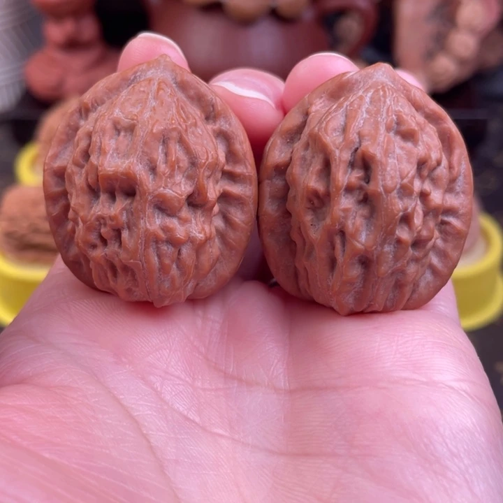 吊坠文玩核桃大红袍35