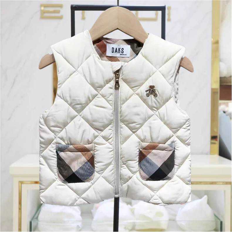 mj295 韩版中小童装秋冬款 男女童宝加厚绗棉棉马甲坎肩背心