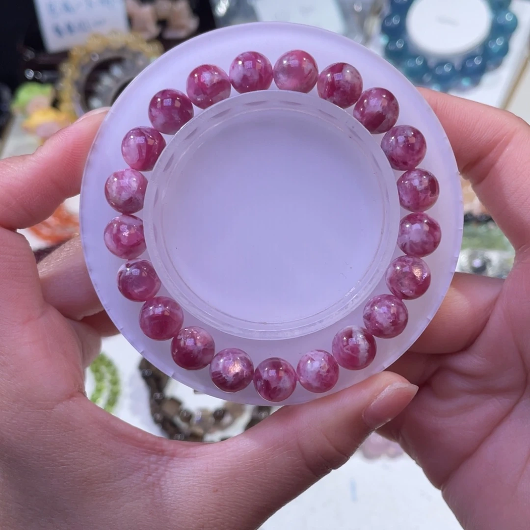 未镶嵌手链水晶乌梅子酱粉祖母晶9mm