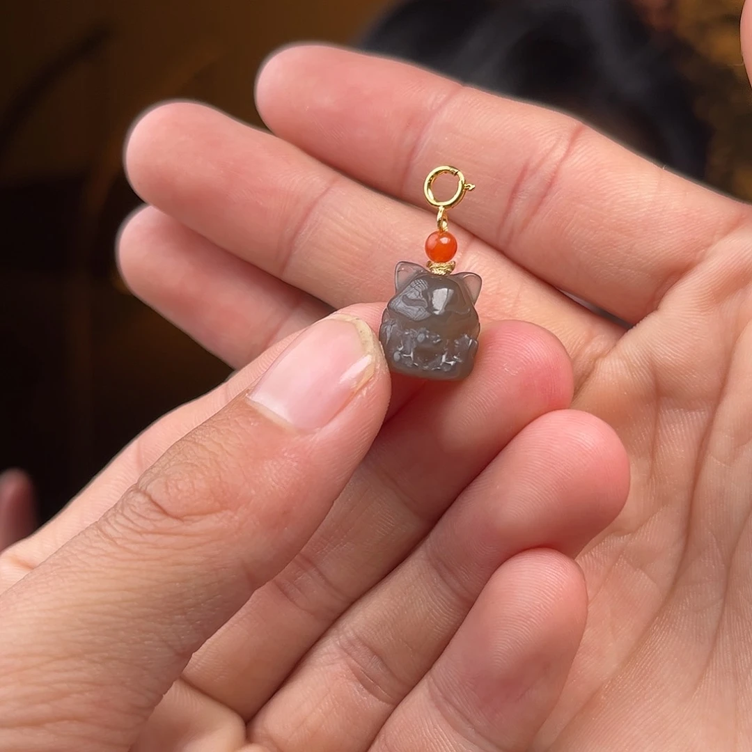 和田玉吊坠(不含链)未镶嵌dw紫九尾