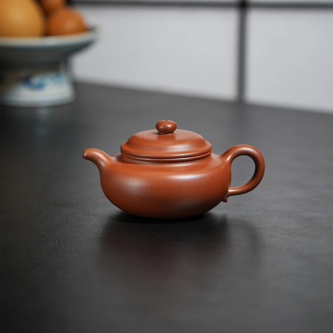 顶蜀全手工仿古壶紫砂壶红皮龙泥料180毫升