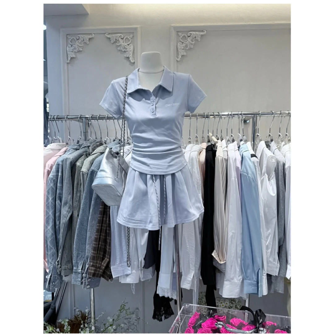 纯棉小香风套装女运动高级感气质半身裙减龄一整套穿搭