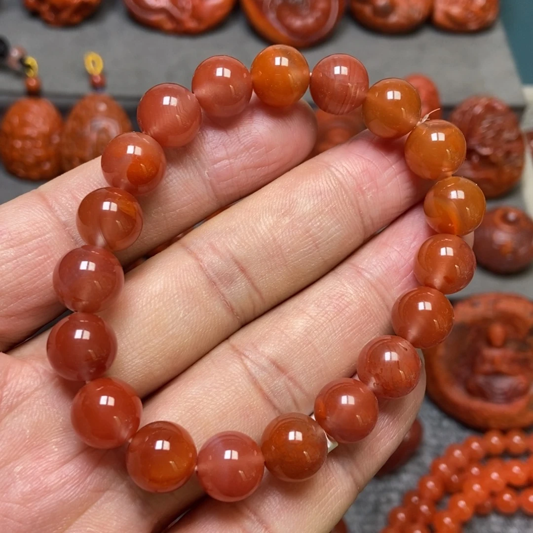 南红玛瑙未镶嵌手串10+mm
