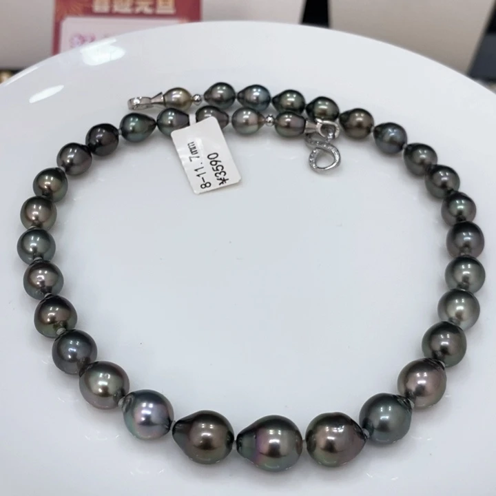 未镶嵌颈饰海水珍珠铭*大溪地项链8-11.7华