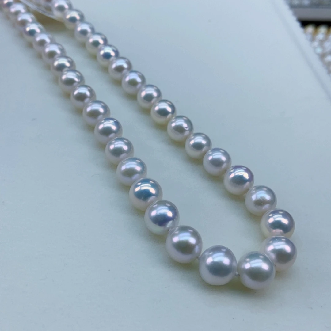 银S925镶嵌10镜面银蓝光正圆干净淡水珍珠