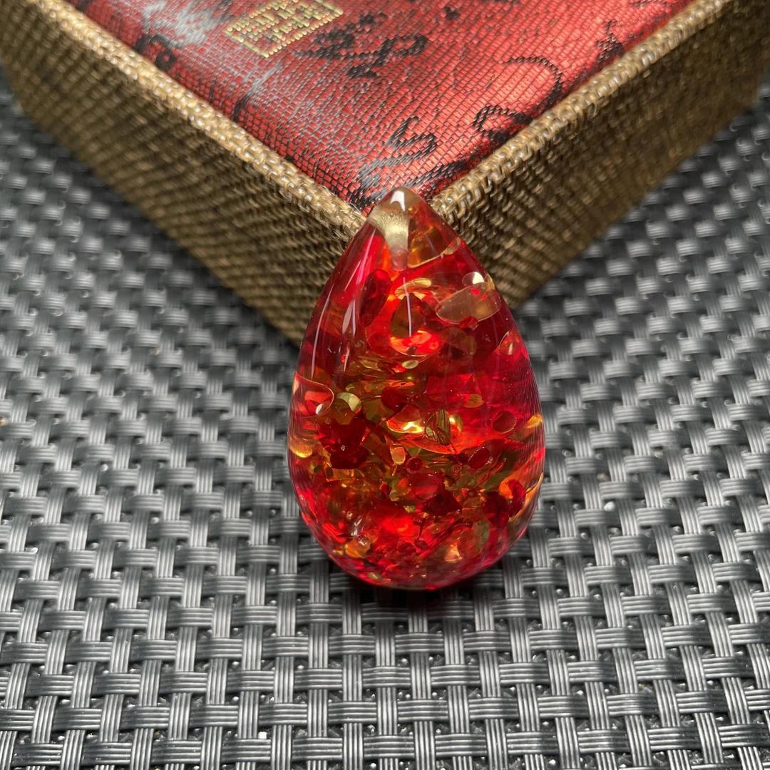 【大北】花珀水滴吊坠/QW3100-精致吊坠女士