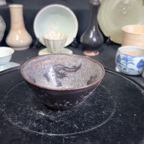 摆件夜**李单纯釉的一个小盏