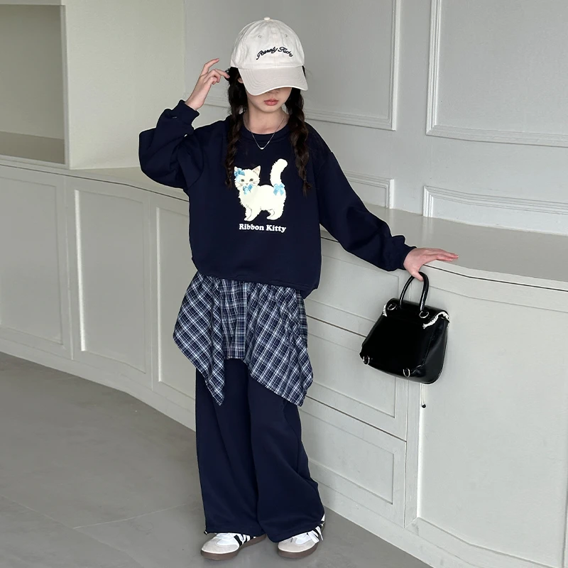 女童卫衣套装休闲运动服2025春秋新款女孩时髦洋气卫裤两件套潮酷