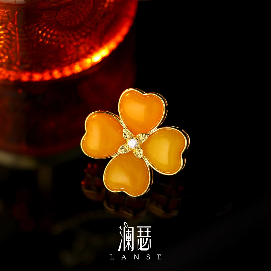 澜瑟 铜合金合成锆石胸针 【XZ5123 有幸】胸针复古花朵宫廷轻奢