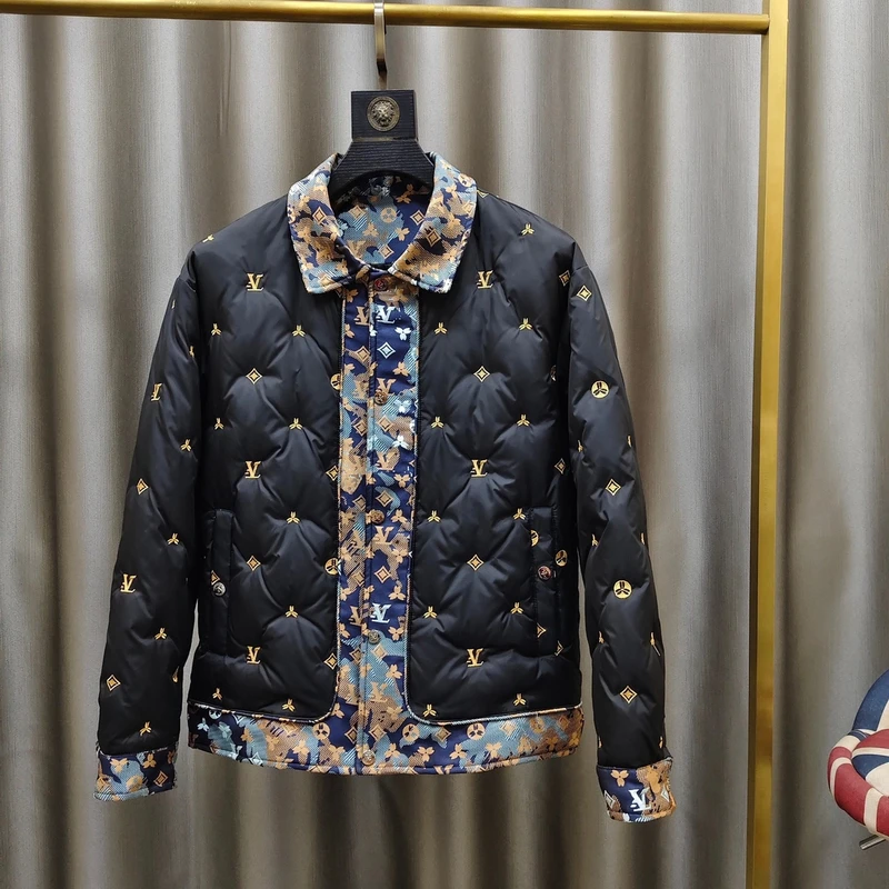 冬季休闲高品质潮流男士欧货时尚字母刺绣翻领百搭棉服外套