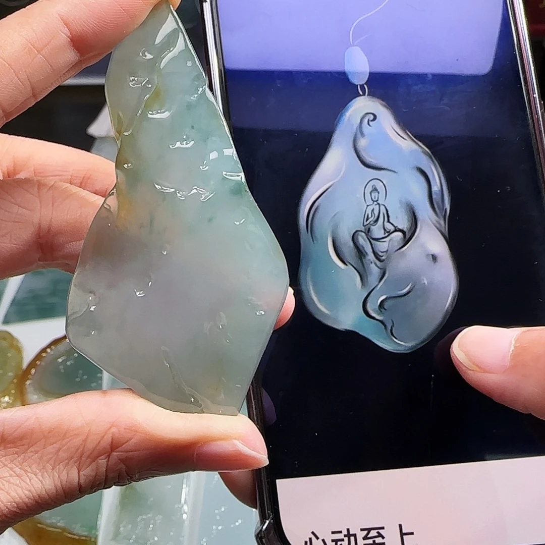 定制翡翠未镶嵌缅甸翡翠挂件