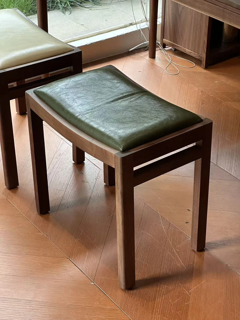 实木软包凳马鞍凳凳子家用简约板凳客厅餐凳椅子餐桌凳新中式阳台