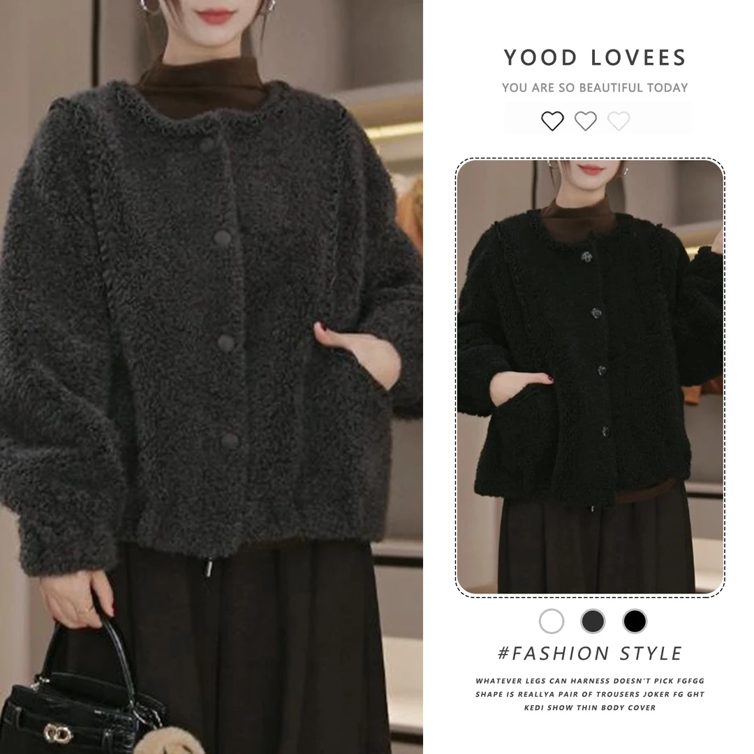 2025新款春秋时尚洋气高级感圆领日常百搭外套女宽松显瘦百搭上衣