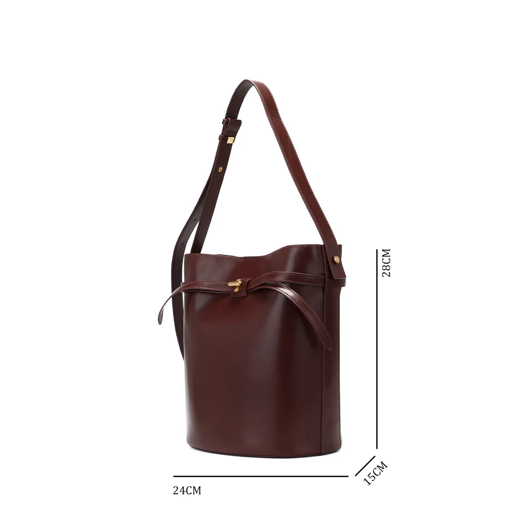 【小艺粉丝专属】ZARG复古百搭休闲安可拉红手提大水桶-50077