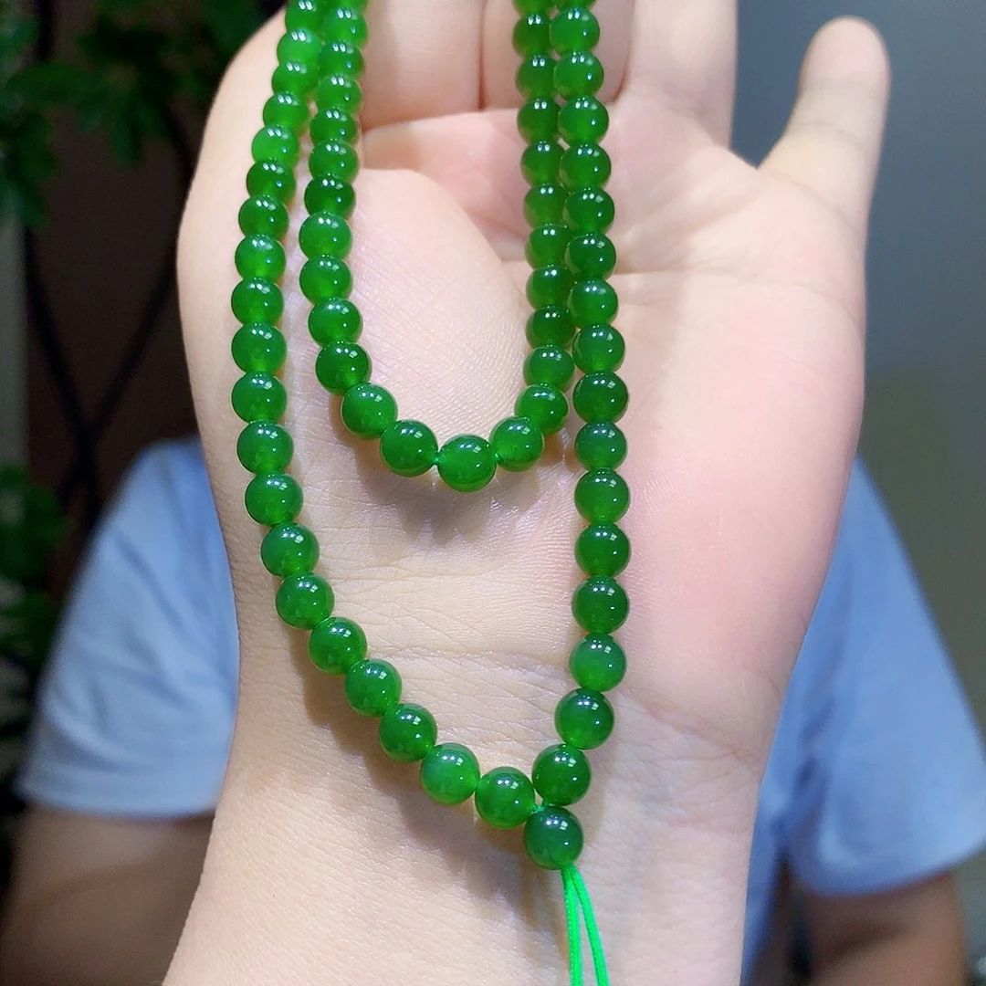 和田玉（碧玉）银S925镀金镶嵌颈饰卡6