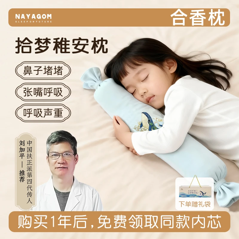 楠伢宫稚安枕合香枕手工古法香丸枕抱枕五福籽苍耳子儿童枕头