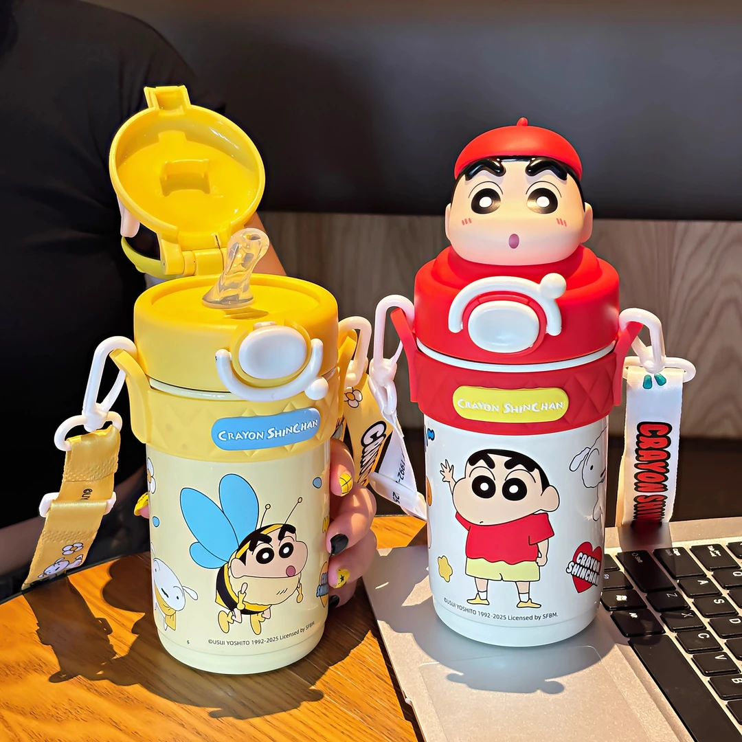 奇怡蜡笔小新儿童保温杯2025新款小学生水杯6-12岁上学专用吸管杯