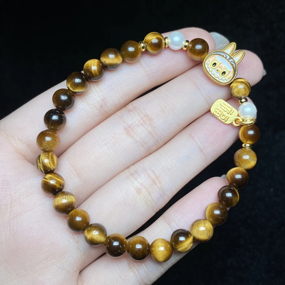 【小北好物】虎眼石DIY单圈手串约6mm+【多样性发一件】QL01X1416