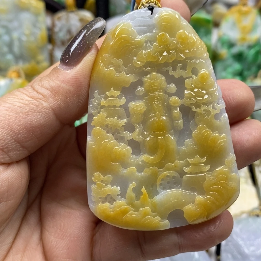 翡翠未镶嵌颈饰天然a货翡翠