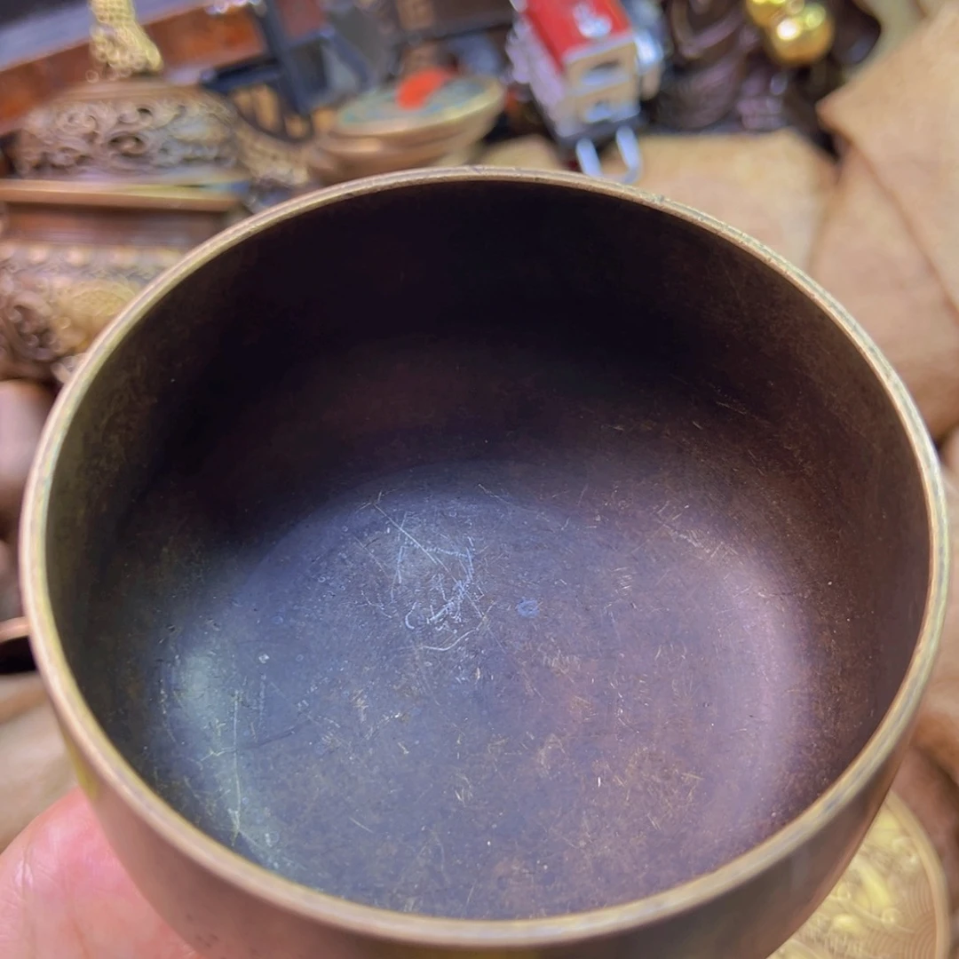 原矿风磨铜紫金钵盂