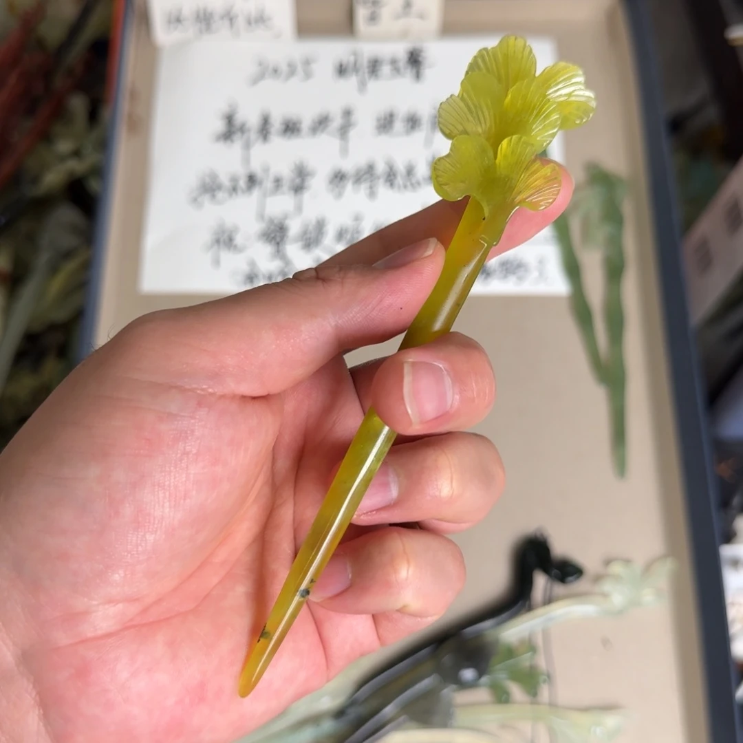 岫玉发饰未镶嵌明君玉簪贼拉好看