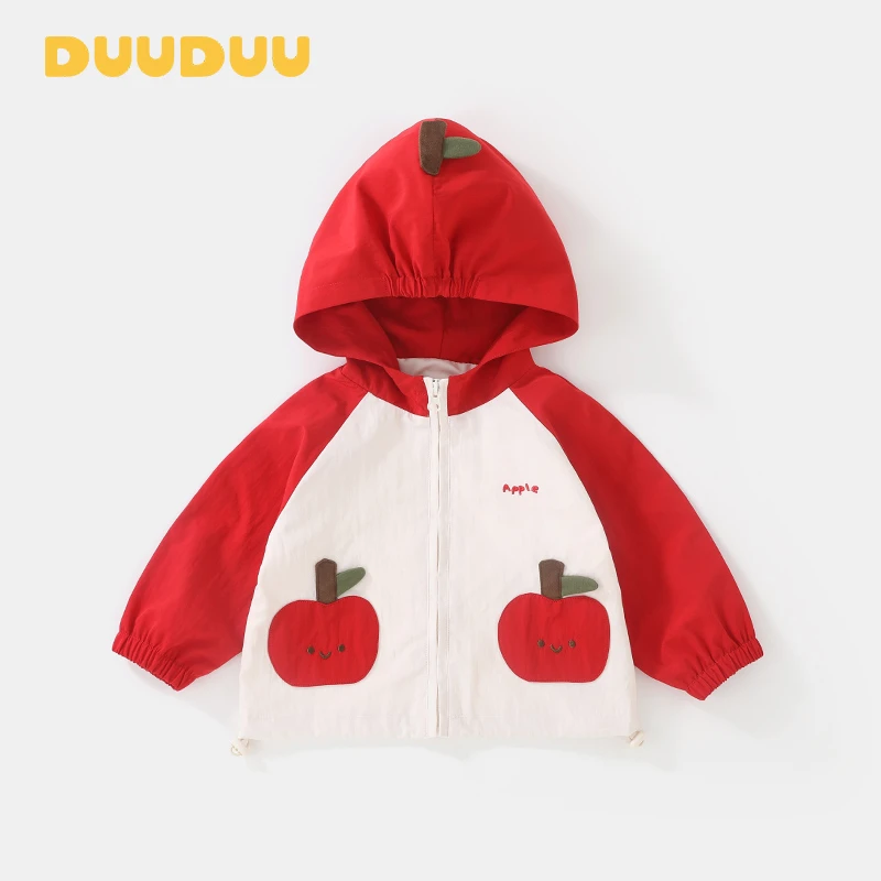 DU贝嘉乐【高定版】春季新款清新可爱红苹果连帽外套婴儿宝宝外出服