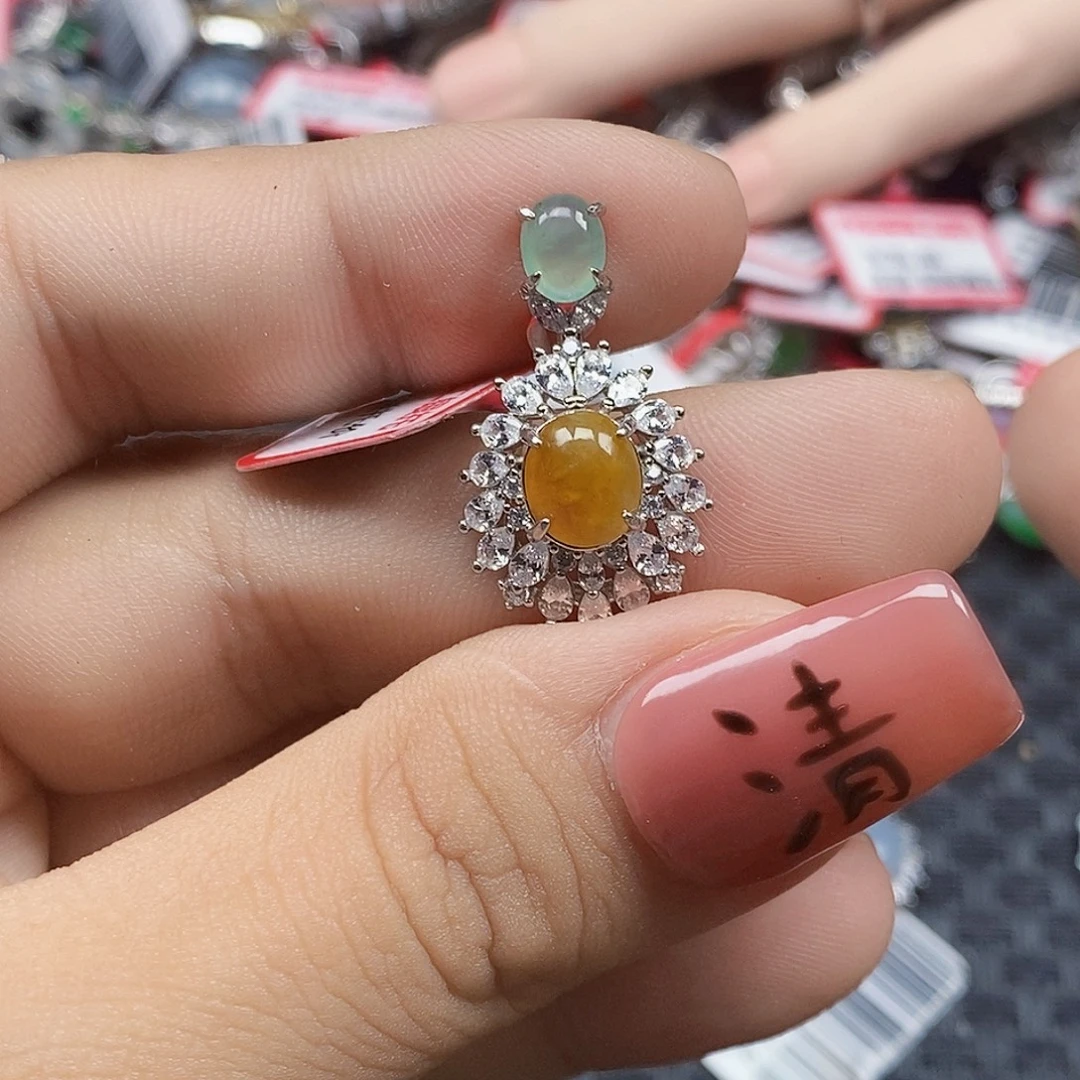 翡翠银S925镶嵌戒指