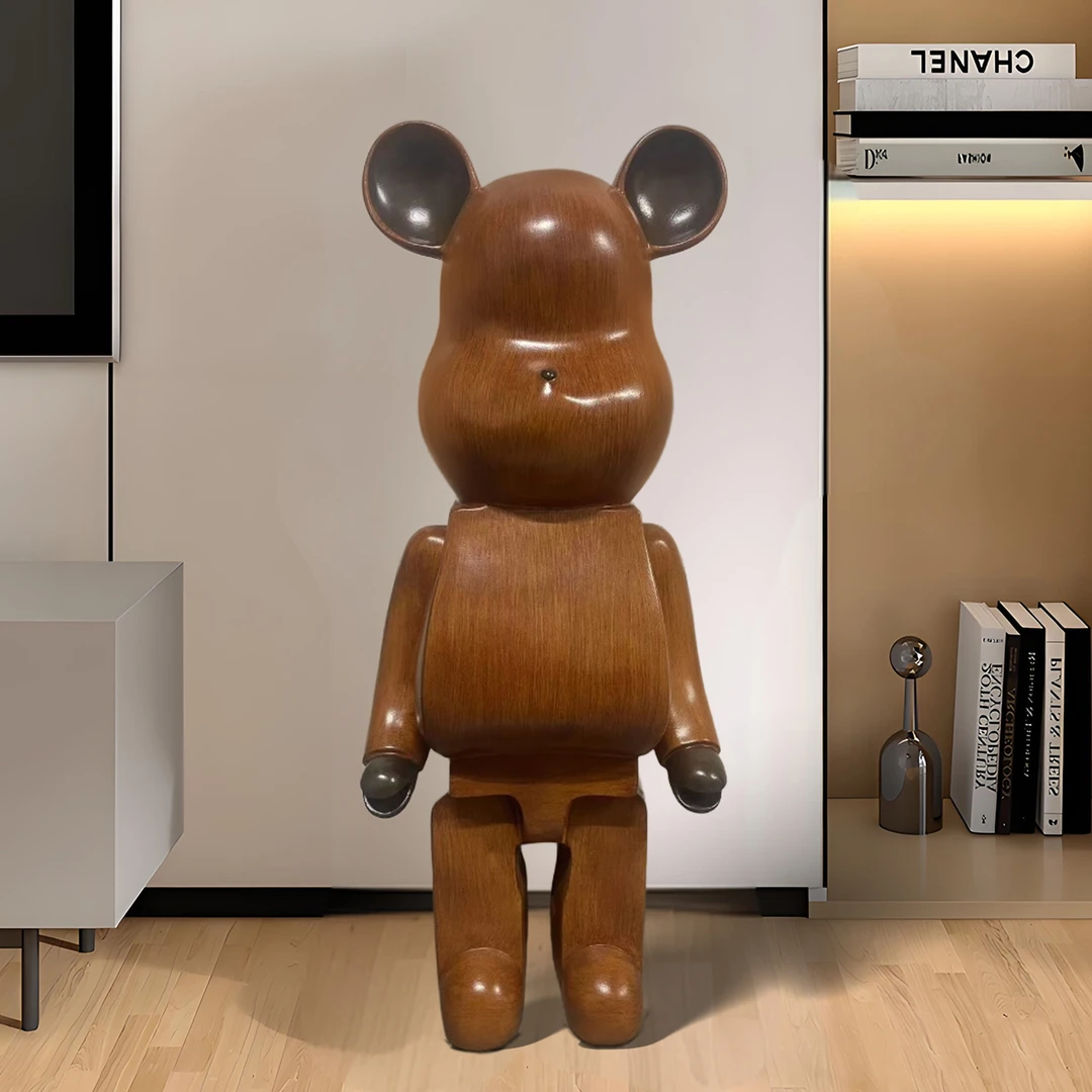 暴力熊大型落地摆件客厅家居电视柜存钱罐装饰品乔迁礼物木纹3895