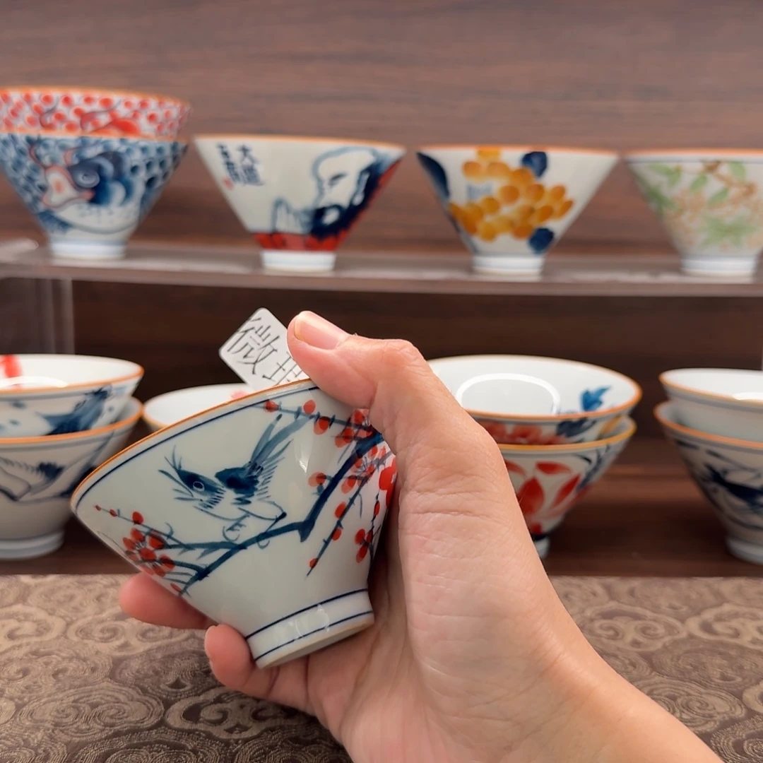 釉下手绘茶具微瑕