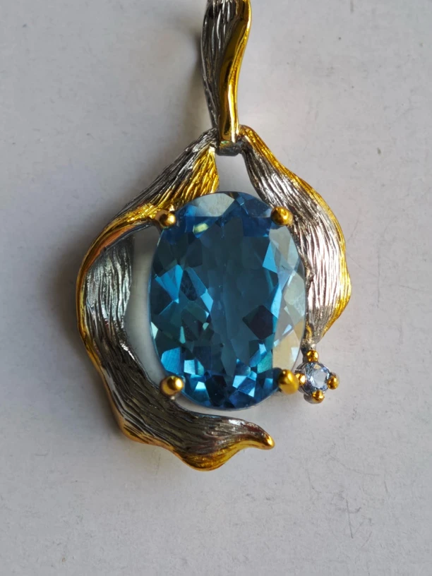 合金吊坠 久也家蓝晶原创设计吊坠