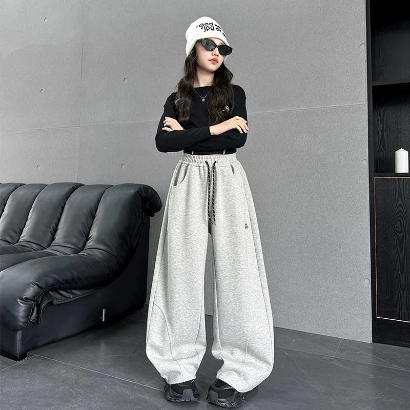 女童运动裤春秋装2025新款儿童装大童直筒休闲卫裤外穿秋季阔腿裤