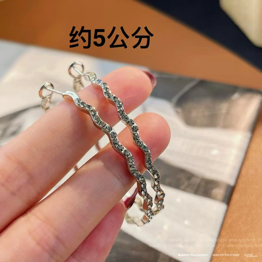 铜合金耳饰 a659欧比雅比【5公分波浪耳圈】气质女神圈圈耳环46361