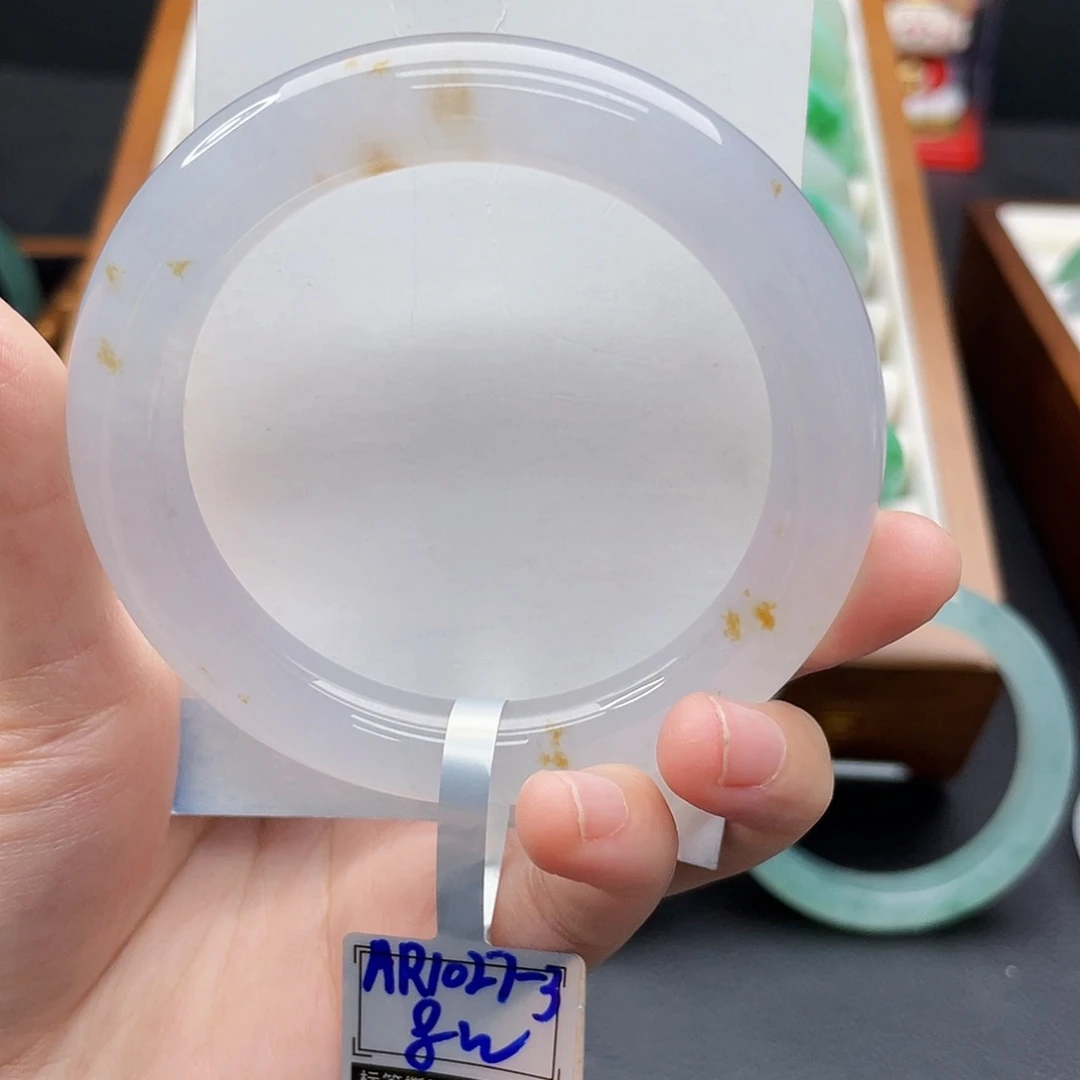 翡翠未镶嵌手镯56冰胶桂花糕