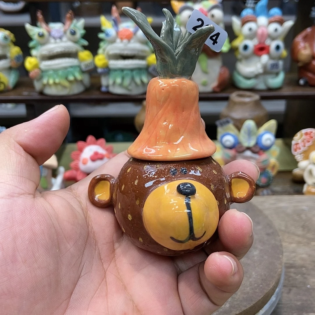 摆件直播间手工抽象陶瓷摆件264