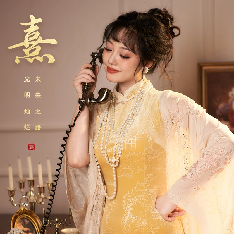 听月小筑【熹】原创女春夏旗开得胜旗袍连衣裙显廋改良国风新中式