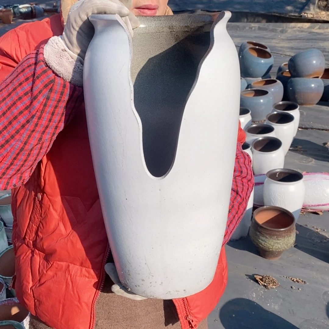 红陶口20高42瑕疵～