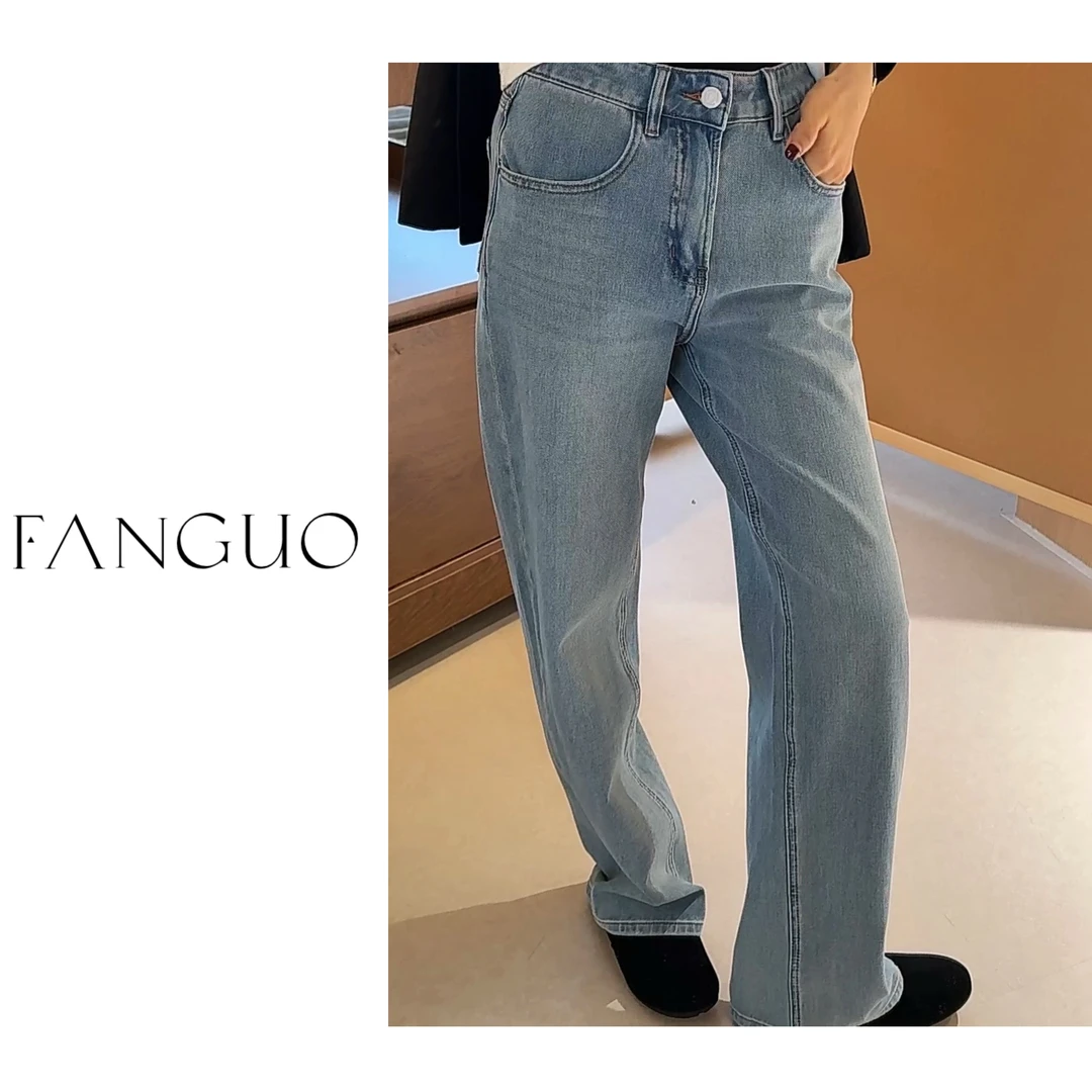 【毫无束缚】巨柔软 水洗浅蓝 显瘦弹力直筒牛仔裤烟管裤 27330