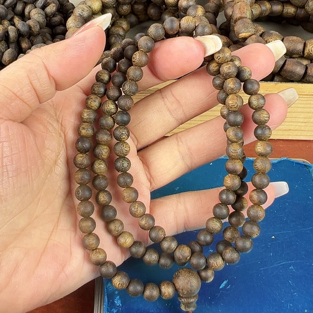 沉香沉香碎屑卡6圆珠多圈15.7g乌身老料