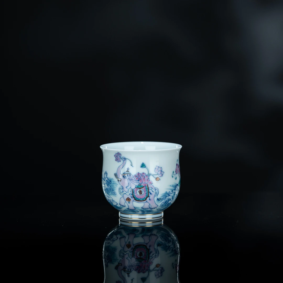 冉月观隐 周年庆款 太平有象杯 130cc 瓷器茶周边