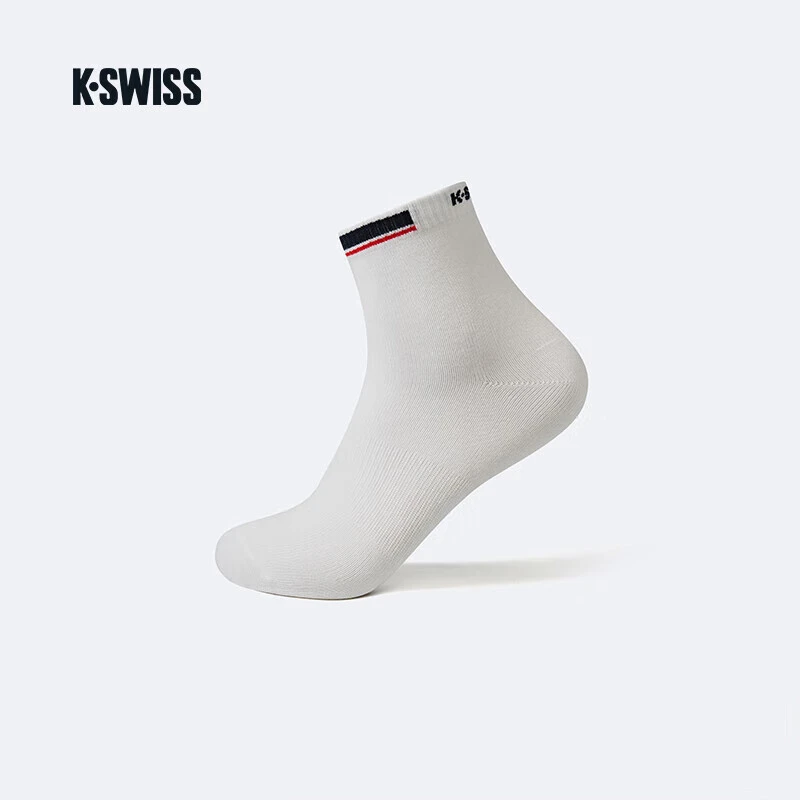 KSWISS盖世威男袜子25春季新款舒适休闲平板中袜   SX0406