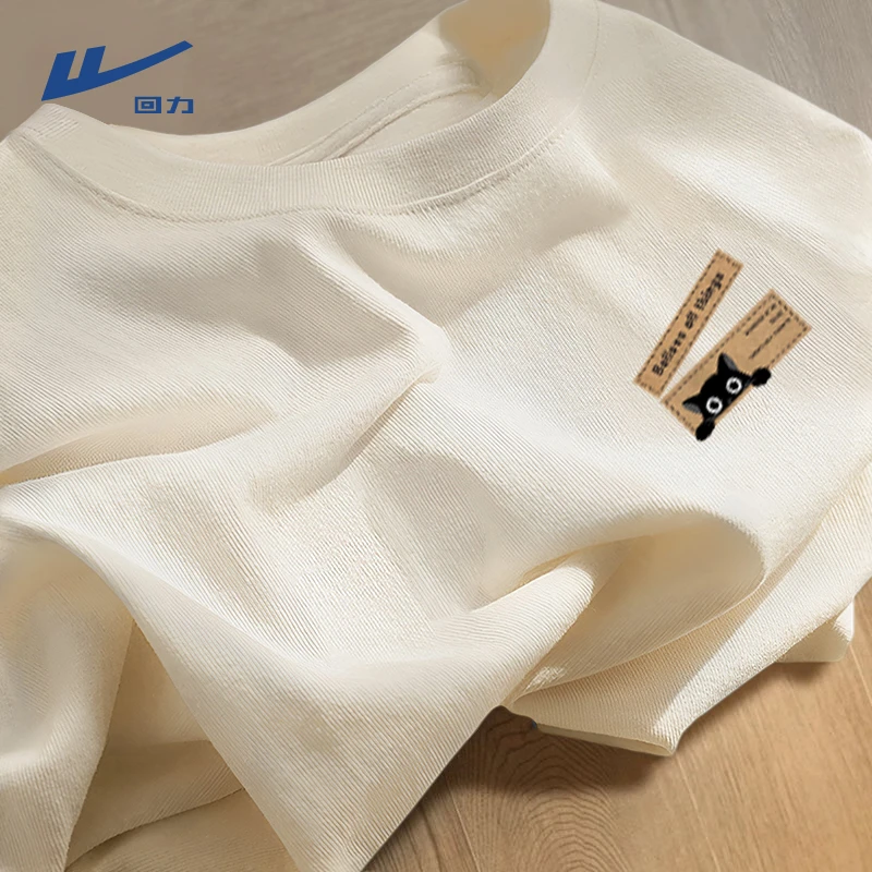 回力日系复古纯棉短袖t恤男女夏季亲肤透气半袖男款休闲百搭T恤衫